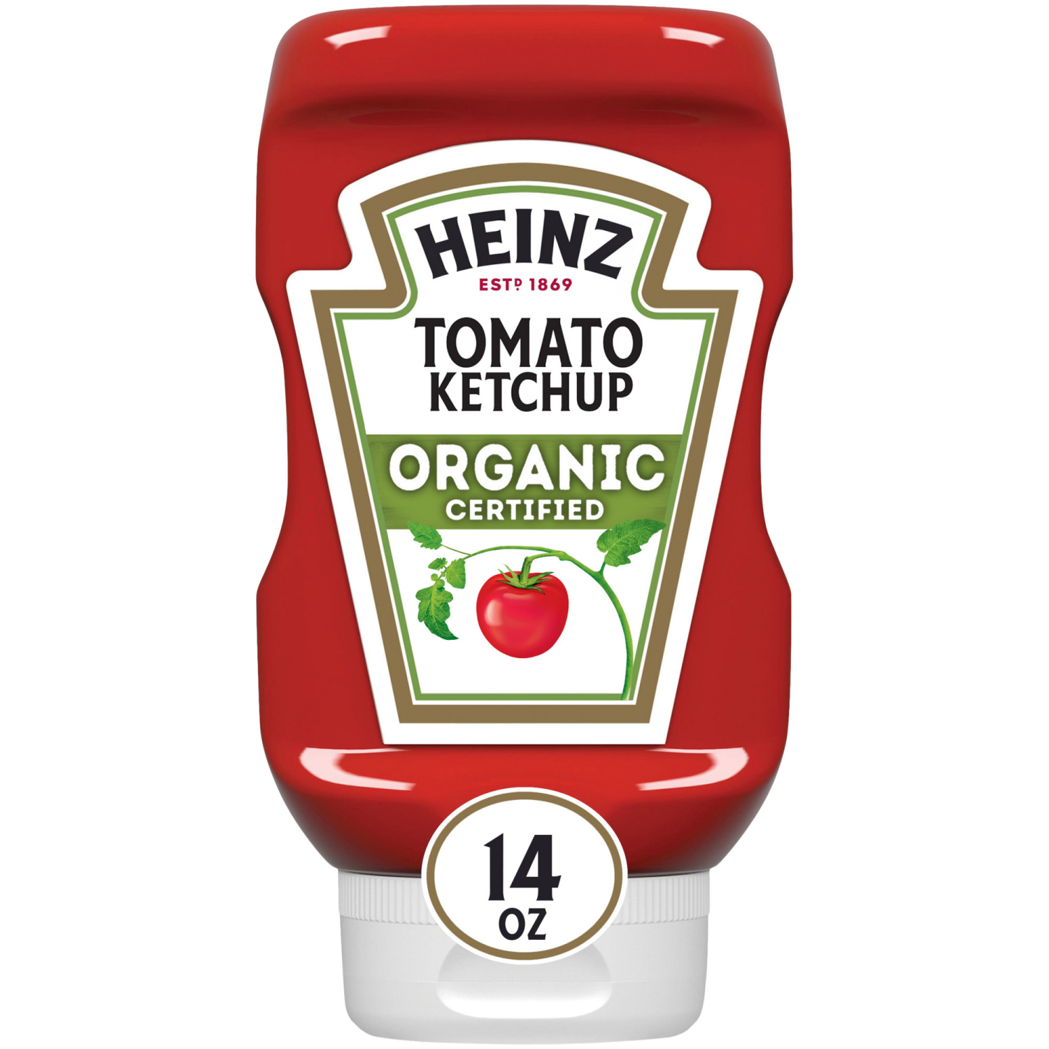 slide 1 of 5, Heinz Organic Tomato Ketchup, 14 oz Bottle, 14 oz