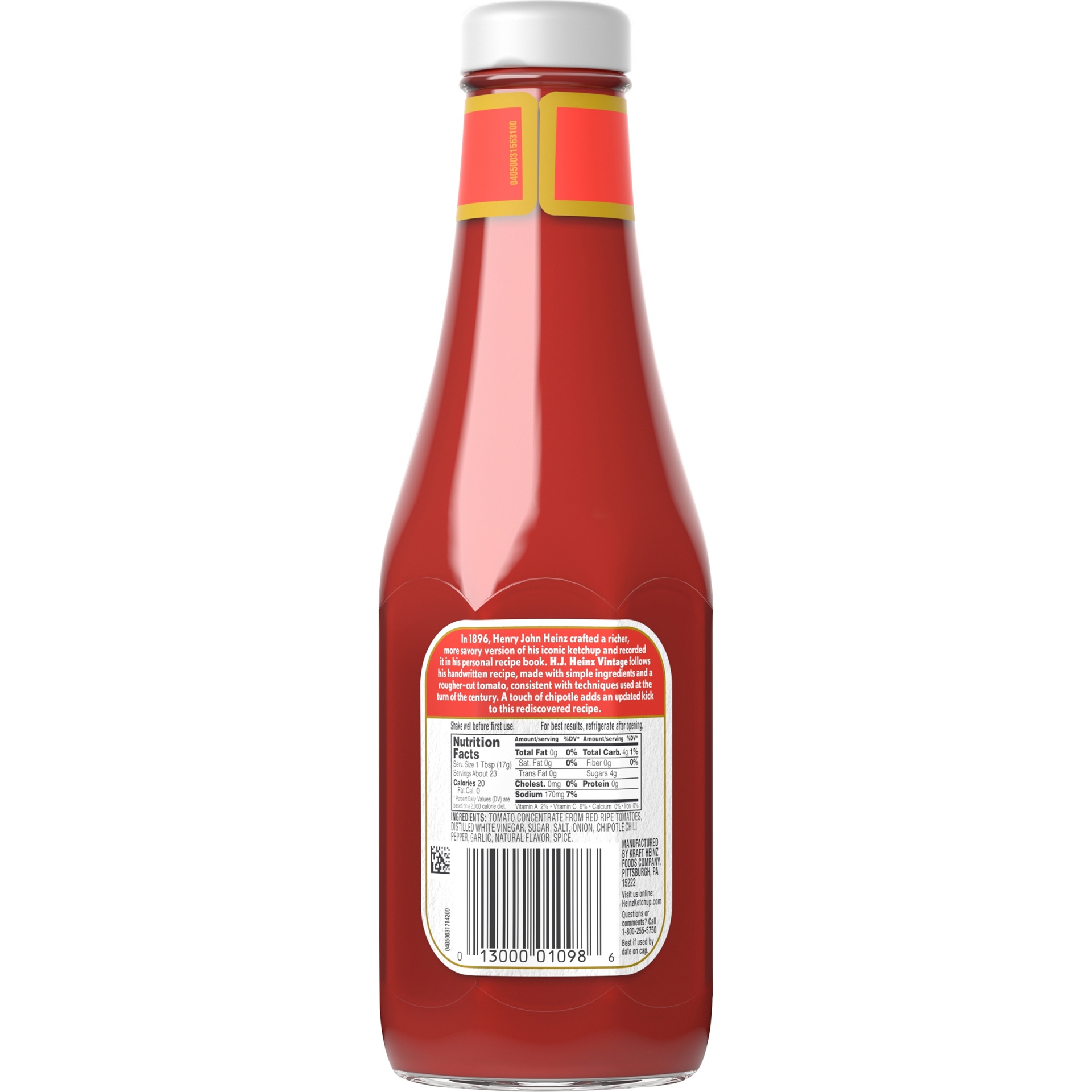 slide 4 of 6, Heinz H.J. Vintage 1896 Recipe Spicy Tomato Ketchup Bottle, 14 oz