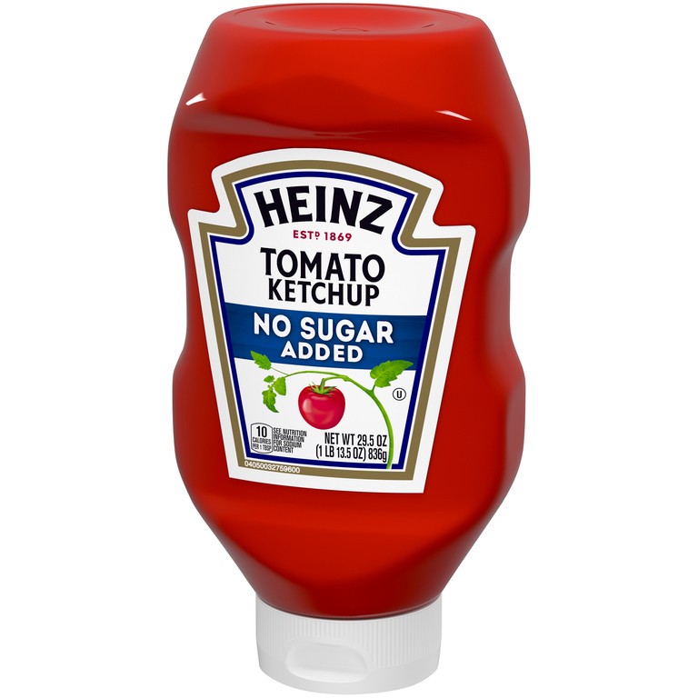 slide 4 of 7, Heinz Tomato Ketchup with No Sugar Added Bottle, 29.5 oz