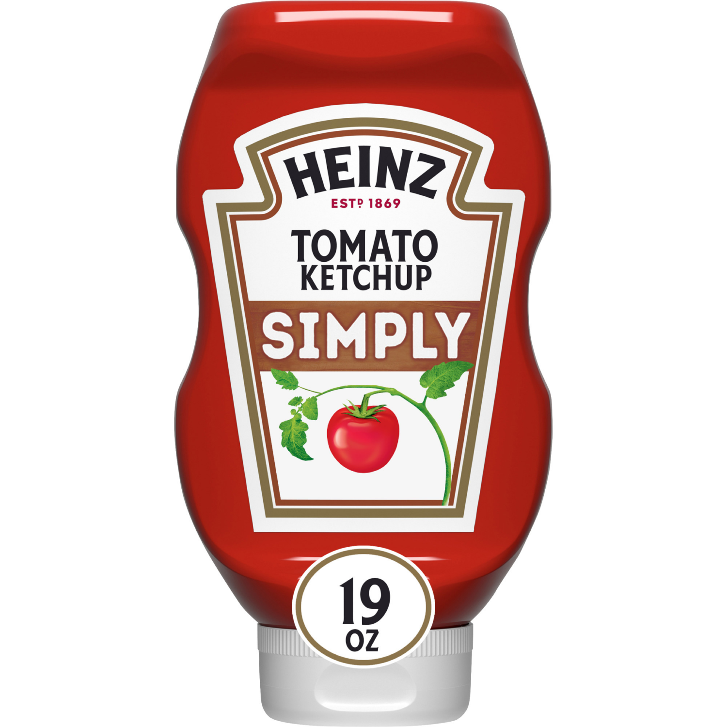 slide 1 of 8, Heinz Simply Tomato Ketchup with No Artificial Sweeteners, 19 oz Bottle, 19 oz