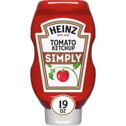 Heinz Simply Tomato Ketchup with No Artificial Sweeteners, 19 oz Bottle