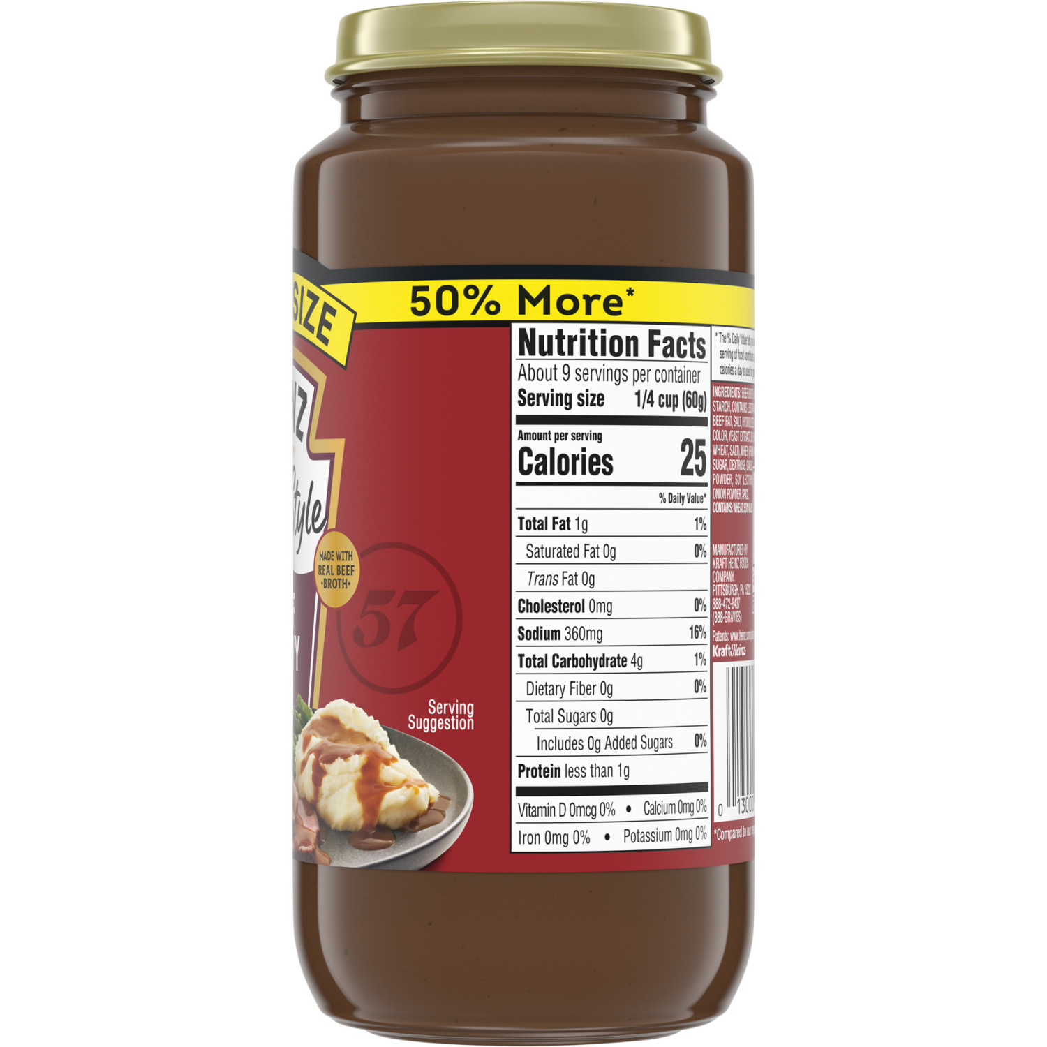 slide 2 of 8, Heinz Home Style Beef Gravy Value Size 18 oz, 18 oz