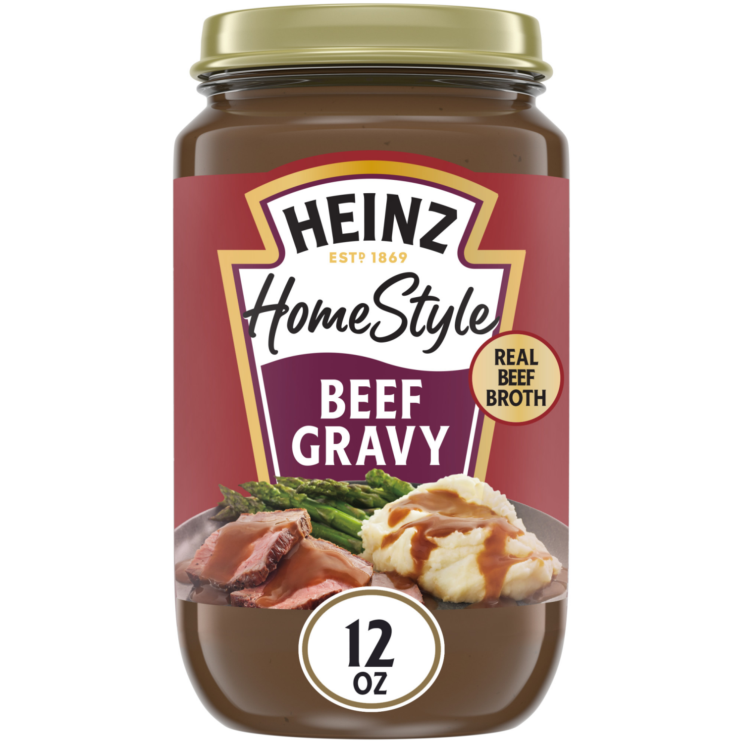 slide 1 of 8, Heinz HomeStyle Beef Gravy, 12 oz Jar, 12 oz