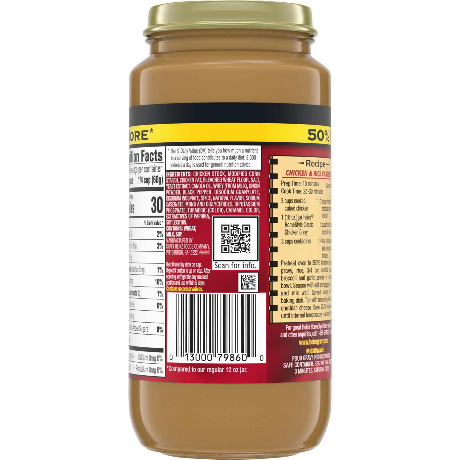 slide 4 of 8, Heinz HomeStyle Chicken Gravy Value Size, 18 oz Jar, 18 oz