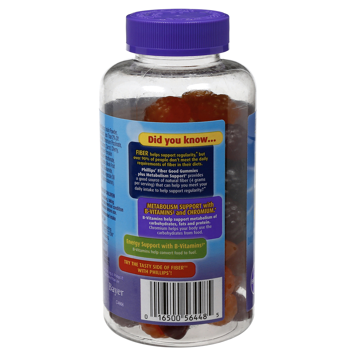 slide 2 of 3, Phillips' Daily Care Fiber Good Gummies Plus Metabolism Support, 72 ct