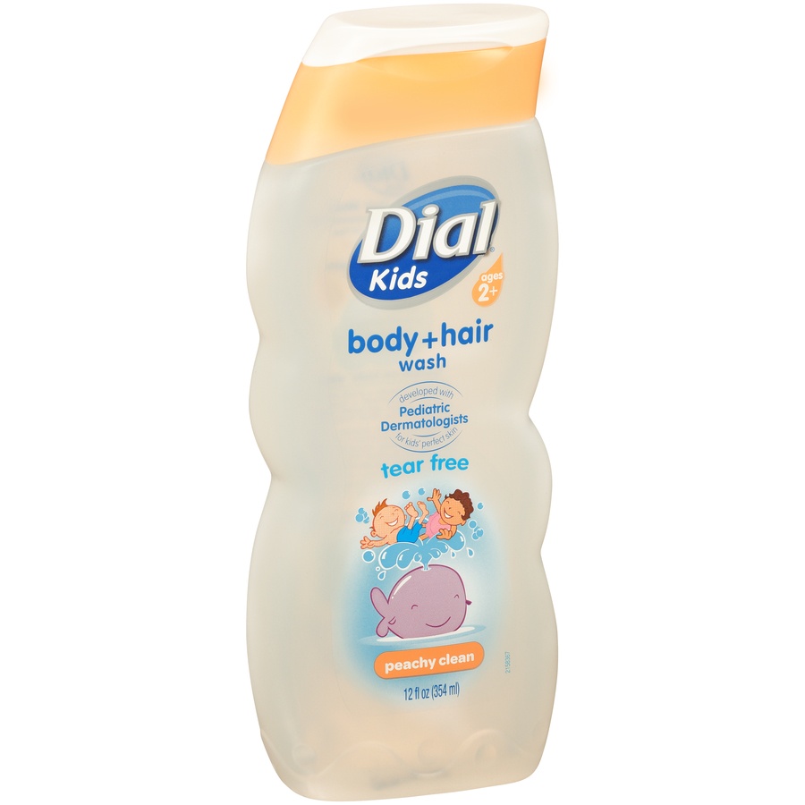 slide 5 of 7, Dial Kids Tear Free Peachy Clean Body + Hair Wash, 12 fl oz