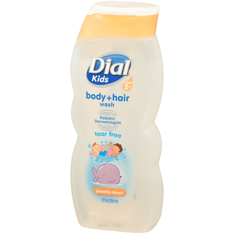 slide 4 of 7, Dial Kids Tear Free Peachy Clean Body + Hair Wash, 12 fl oz