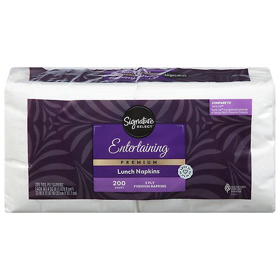 slide 1 of 1, Signature Select Napkins 2 Ply Premium All Occasion - 200 Count, 200 ct
