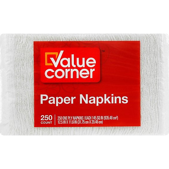 slide 1 of 1, Value Corner Napkins One Ply - 250 Count, 250 ct