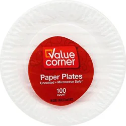 Pantry Essentials Paper Plates Microwave Safe 9 Inch Wrapper - 100 Count