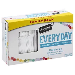 Signature Select/Home Flatware Everyday Assorted Heavy Duty Forks Knives & Spoons
