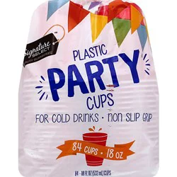 Signature Select Cups Plastic Party Blue 18 Ounces - 84 Count