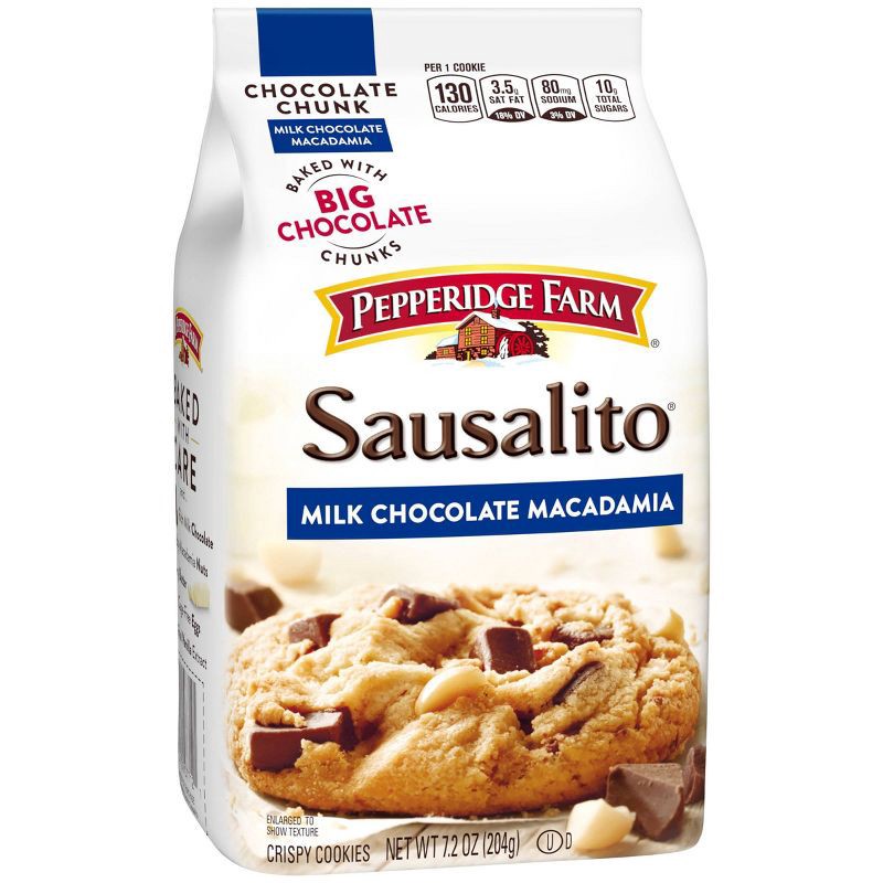 slide 9 of 10, Pepperidge Farm Sausalito Crispy Milk Chocolate Macadamia Cookies - 7.2oz/8ct, 7.2 oz, 8 ct