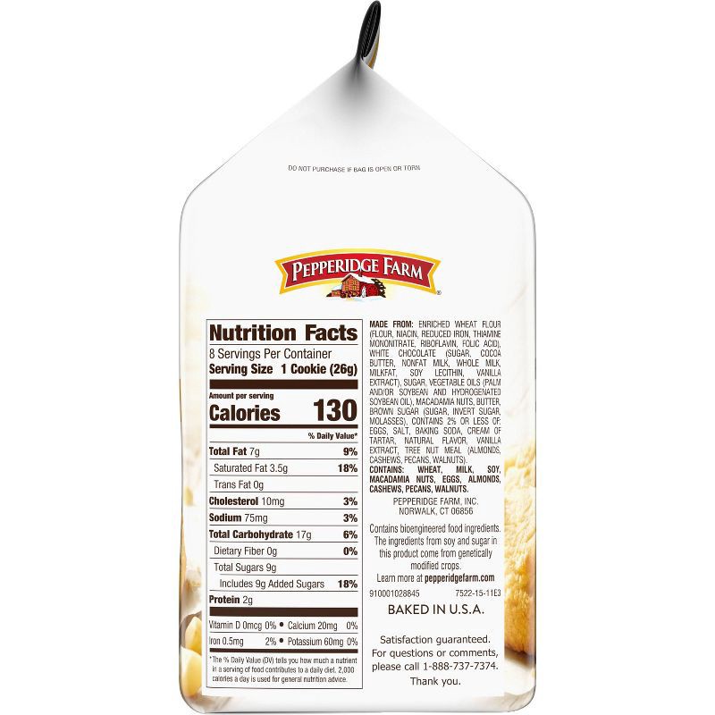 slide 5 of 9, Pepperidge Farm Tahoe Crispy White Chocolate Macadamia Cookies - 7.2oz/8ct, 7.2 oz, 8 ct