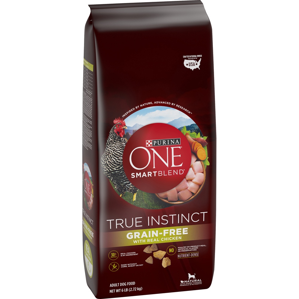 slide 3 of 10, Purina One Smartblend True Instinct Grainfree Formula Nutrientdense With Real Chicken Sweet Potato Adult Dog Food, 6 lb