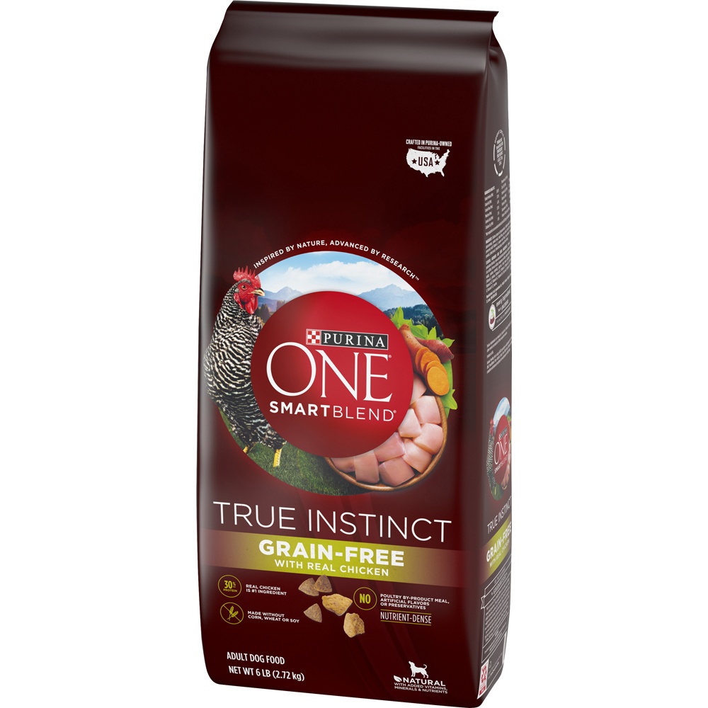 slide 4 of 10, Purina One Smartblend True Instinct Grainfree Formula Nutrientdense With Real Chicken Sweet Potato Adult Dog Food, 6 lb