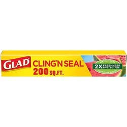 Glad Cling ‘n Seal Plastic Food Wrap 200 Square Foot Roll