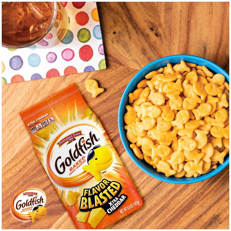 slide 3 of 6, Pepperidge Farm Goldfish Flavor Blasted Xtra Cheddar Crackers - 6.6oz, 6.6 oz