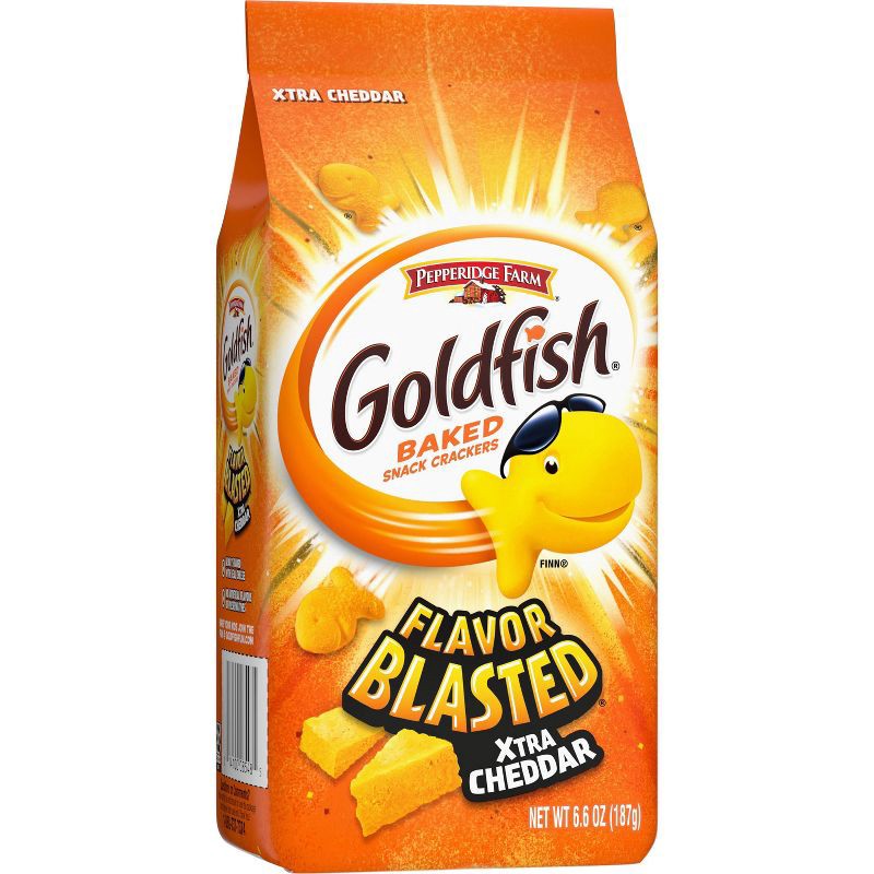 slide 7 of 8, Goldfish Flavor Blasted Xtra Cheddar Cheese Crackers Bag - 6.6oz, 6.6 oz