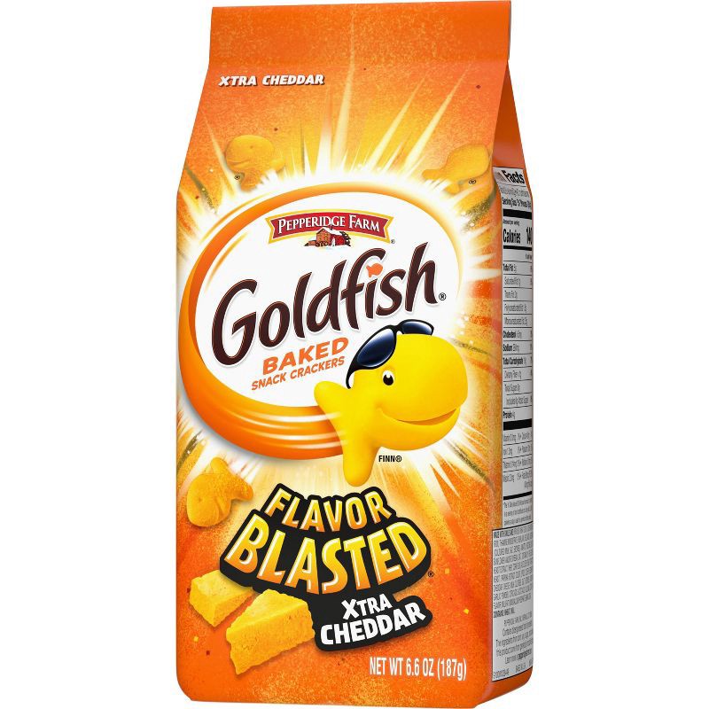 slide 8 of 8, Goldfish Flavor Blasted Xtra Cheddar Cheese Crackers Bag - 6.6oz, 6.6 oz
