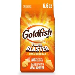 Goldfish Flavor Blasted Xtra Cheddar Cheese Crackers Bag - 6.6oz: No High Fructose Corn Syrup, Oven Baked