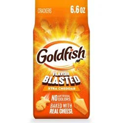 Goldfish Flavor Blasted Xtra Cheddar Cheese Crackers Bag - 6.6oz: No High Fructose Corn Syrup, Oven Baked