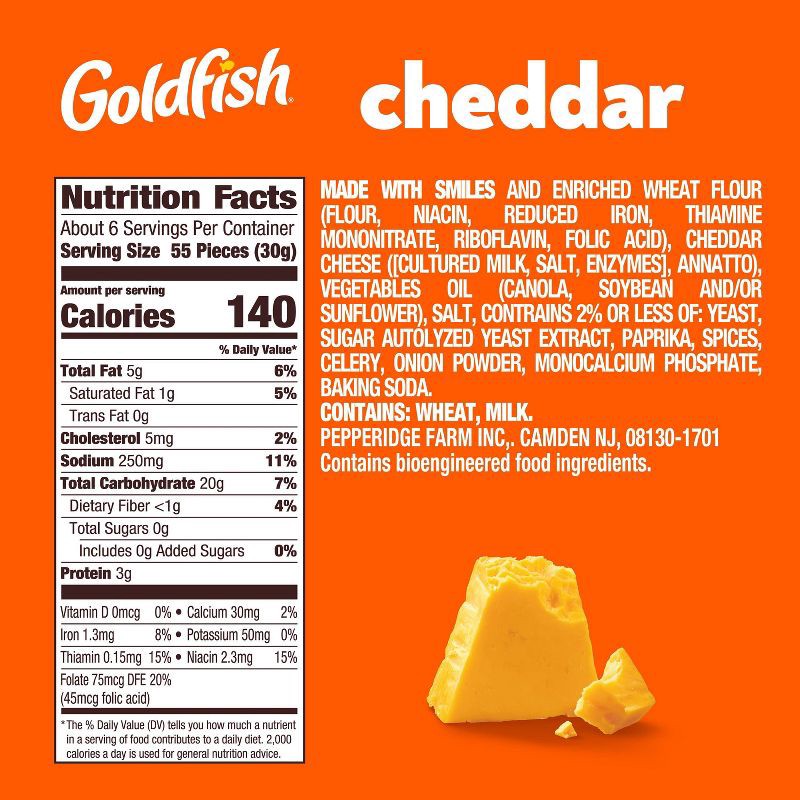 slide 2 of 10, Goldfish Cheddar Cheese Crackers Bag - 6.6oz, 6.6 oz