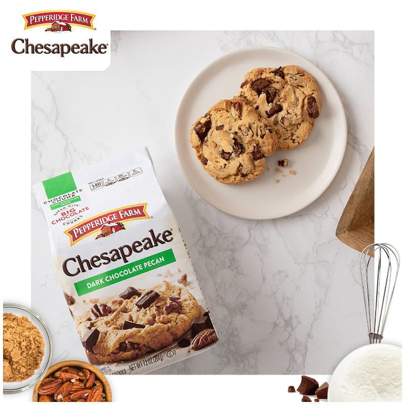 slide 10 of 10, Pepperidge Farm Chesapeake Crispy Chesapeake Dark Chocolate Pecan Cookies - 7.2oz/8ct, 7.2 oz, 8 ct