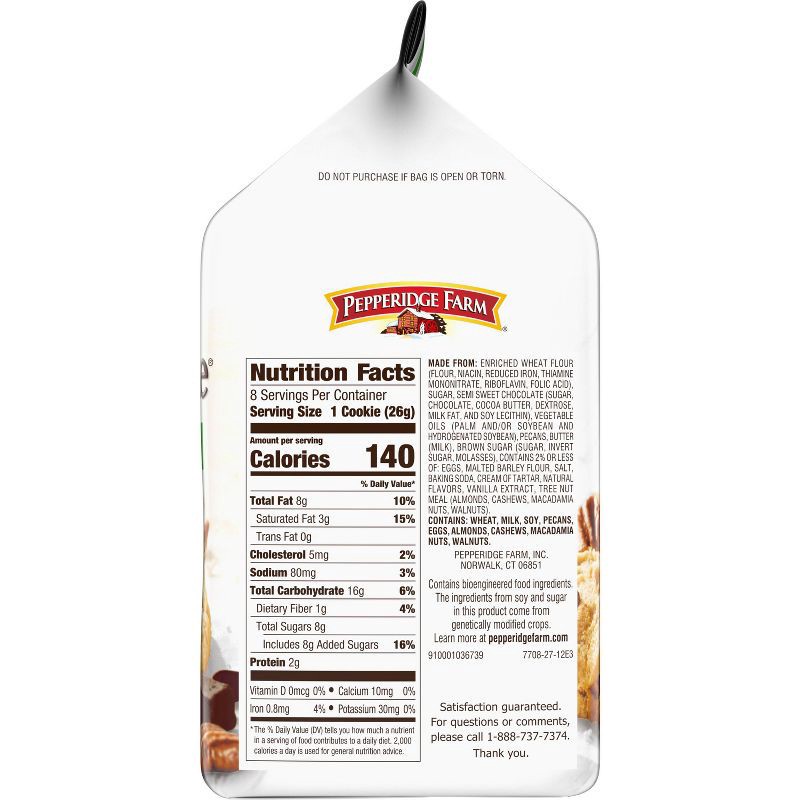 slide 5 of 10, Pepperidge Farm Chesapeake Crispy Chesapeake Dark Chocolate Pecan Cookies - 7.2oz/8ct, 7.2 oz, 8 ct
