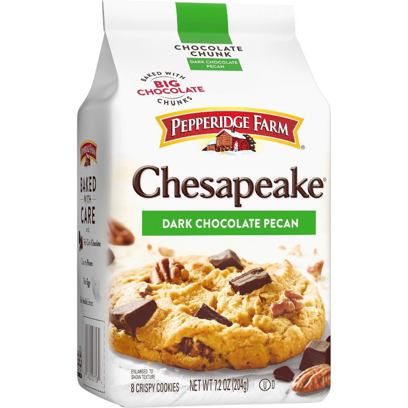 slide 6 of 10, Pepperidge Farm Chesapeake Crispy Chesapeake Dark Chocolate Pecan Cookies - 7.2oz, 7.2 oz