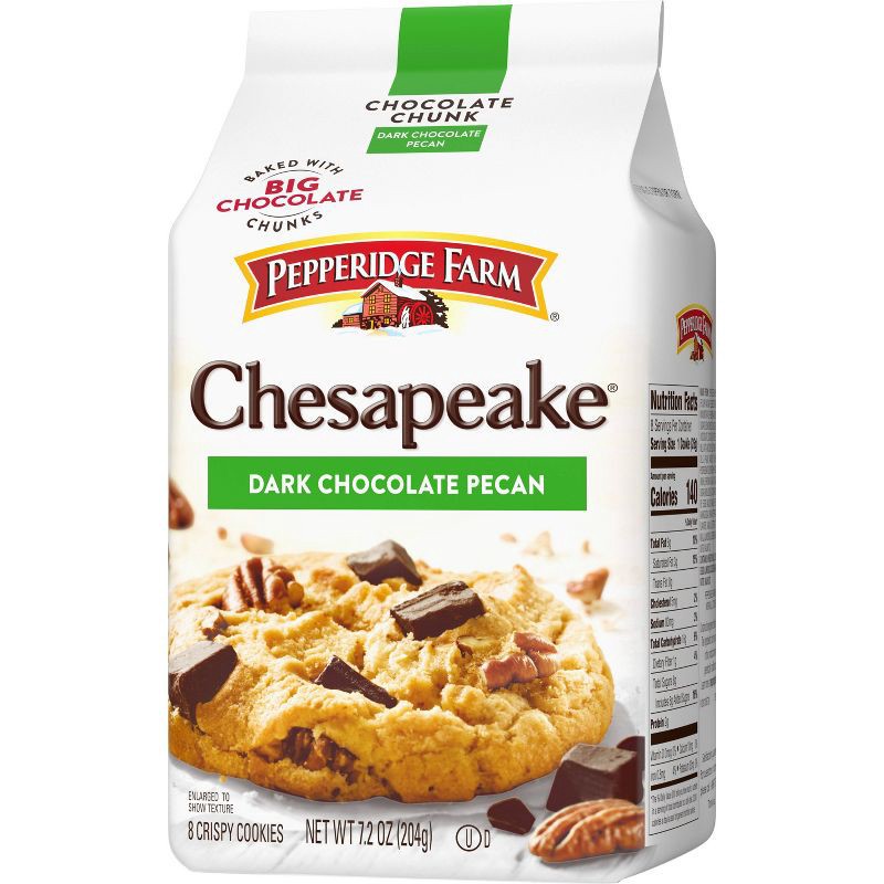 slide 7 of 10, Pepperidge Farm Chesapeake Crispy Chesapeake Dark Chocolate Pecan Cookies - 7.2oz, 7.2 oz