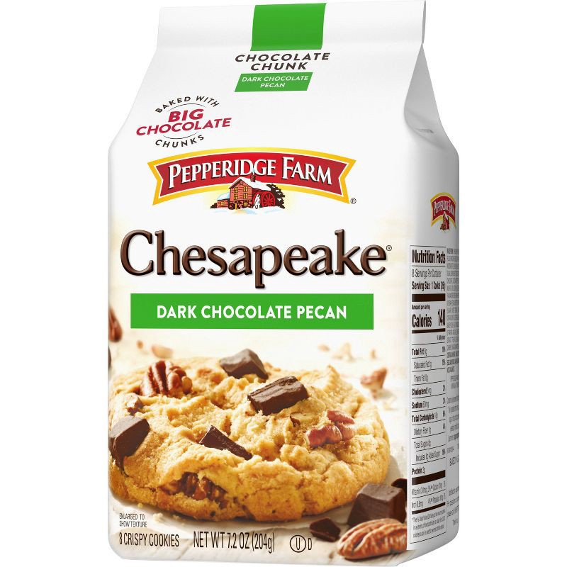 slide 6 of 10, Pepperidge Farm Chesapeake Crispy Chesapeake Dark Chocolate Pecan Cookies - 7.2oz/8ct, 7.2 oz, 8 ct