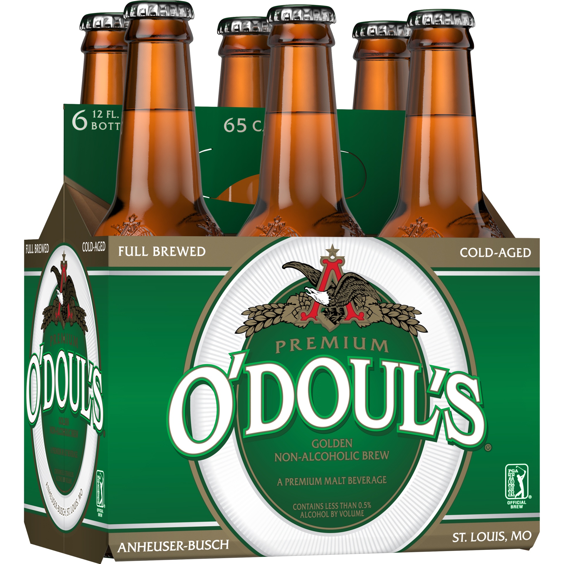 slide 2 of 3, O'Doul's Premium Golden Non-Alcoholic Brew, 0.5% ABV, 6 ct; 12 fl oz
