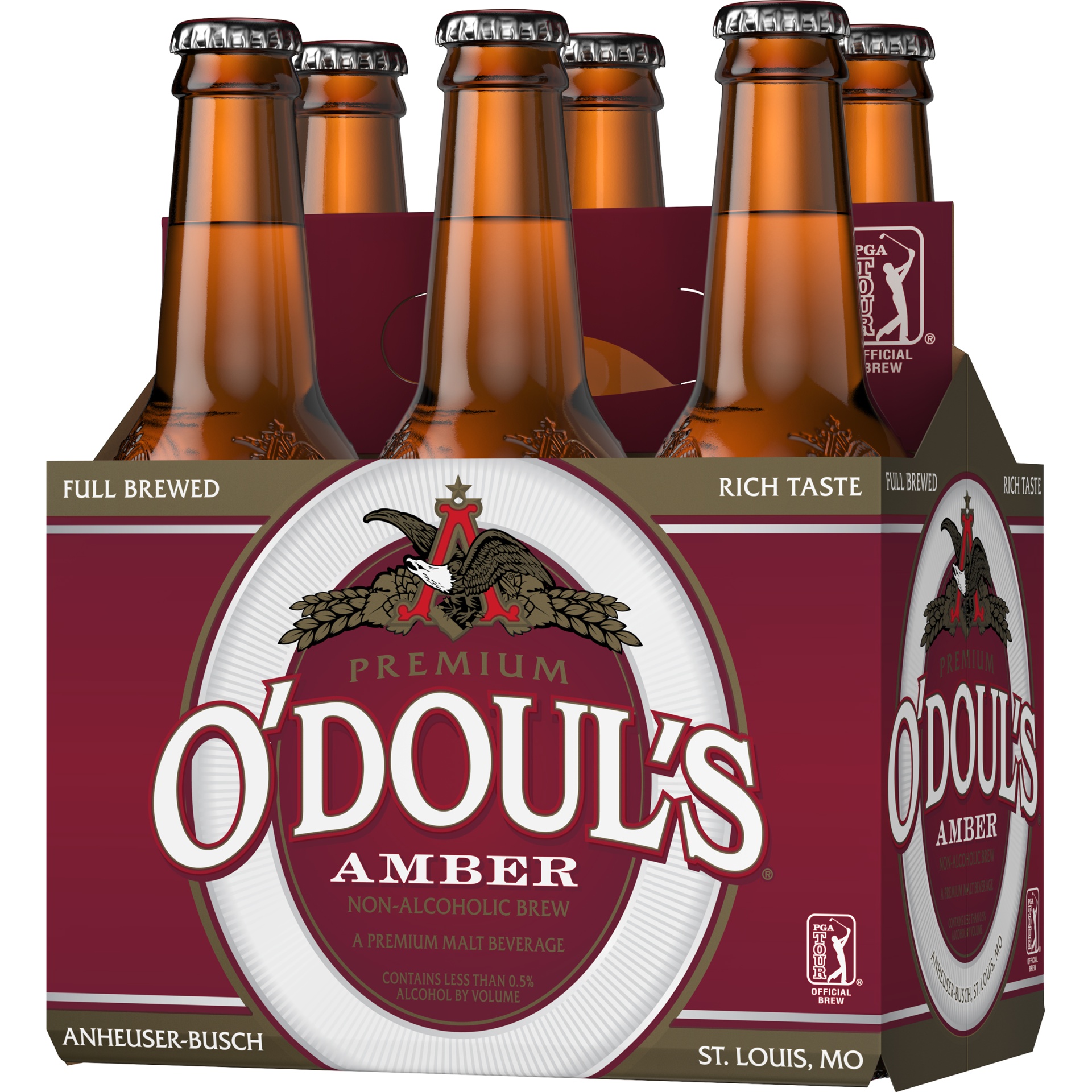 slide 3 of 3, O'Doul's Premium Amber Non-Alcoholic Beer, 0.5% ABV, 6 ct; 12 fl oz