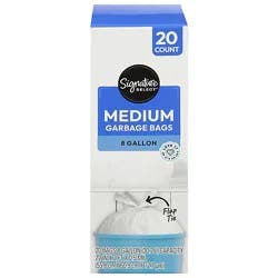 Signature Select Garbage Bags Medium With Twist Tie 8 Gallon - 20 Count