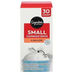 Signature Select Garbage Bags Small 4 Gallon - 30 Count