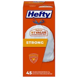 Hefty Trash Bags Drawstring Strong Tall 13 Gallon - 45 Count