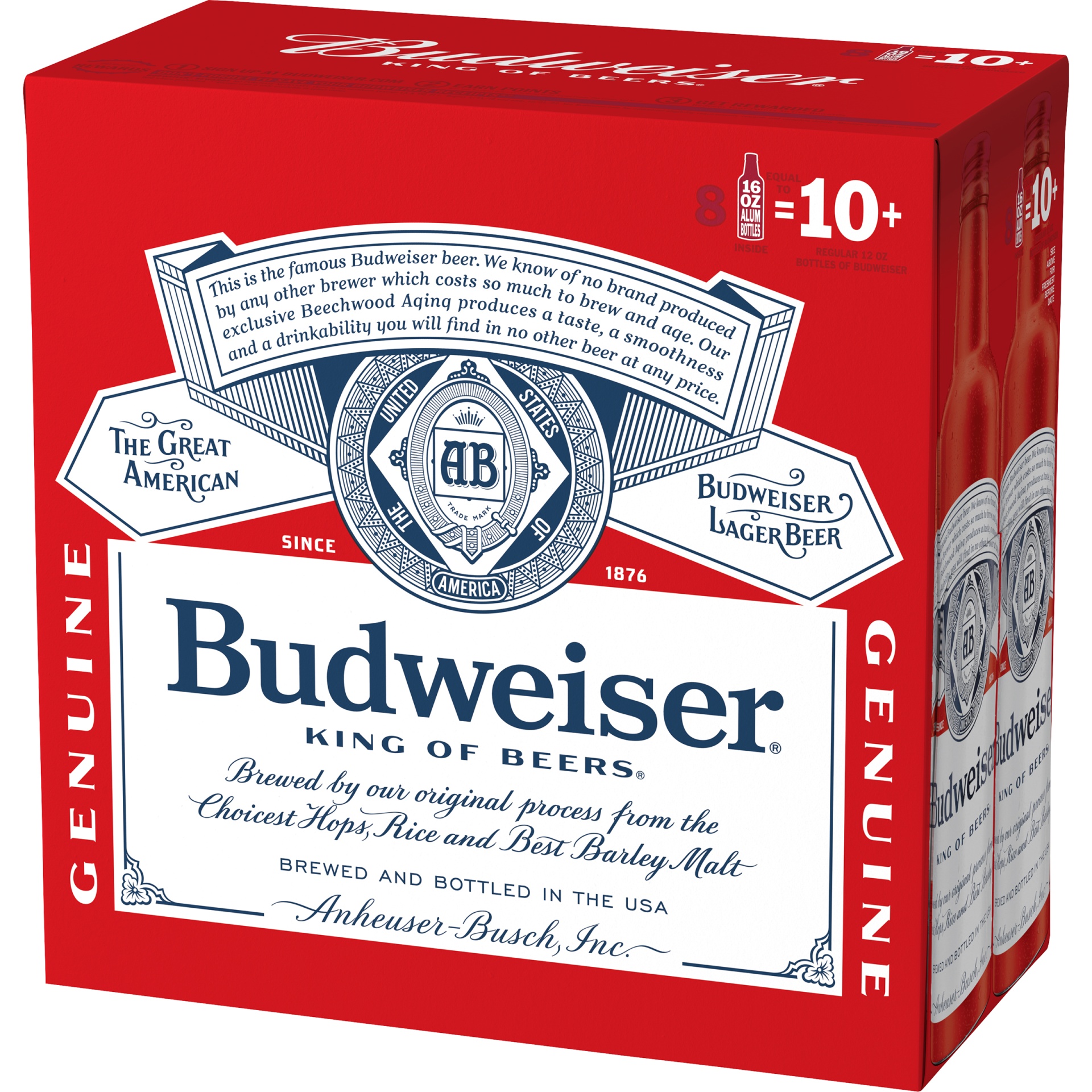 slide 3 of 3, Budweiser Lager Beer 8 ea, 8 ct; 16 fl oz