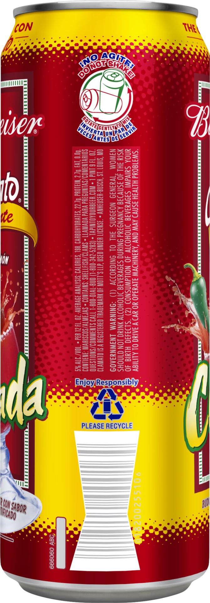 slide 2 of 4, Budweiser Chelada Lager Picante Beer 25 fl oz, 25 oz