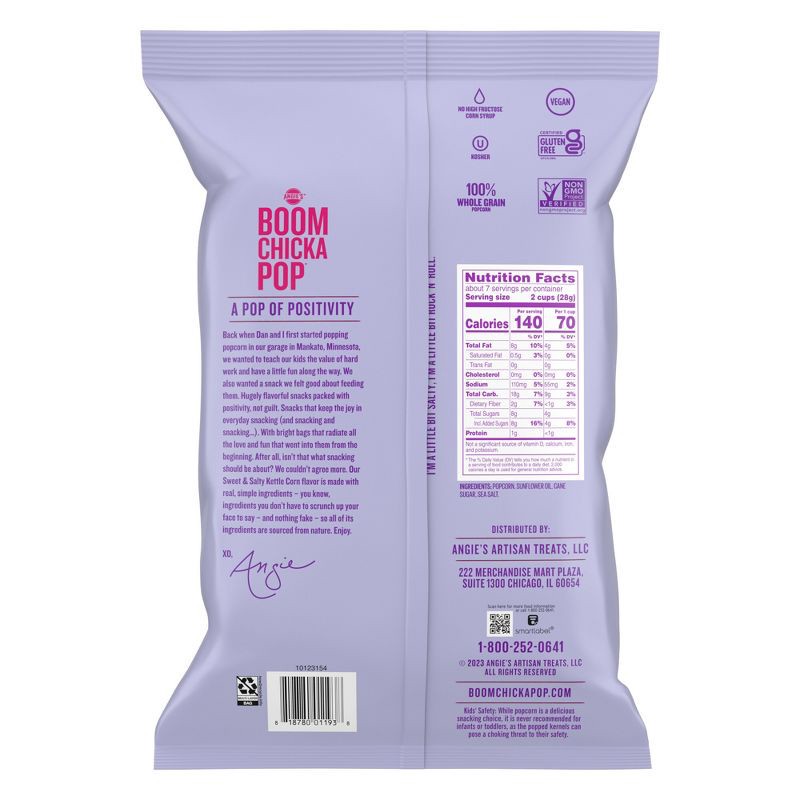 slide 4 of 6, Angie's Boomchickapop Sweet & Salty Kettle Corn Popcorn - 7oz, 7 oz