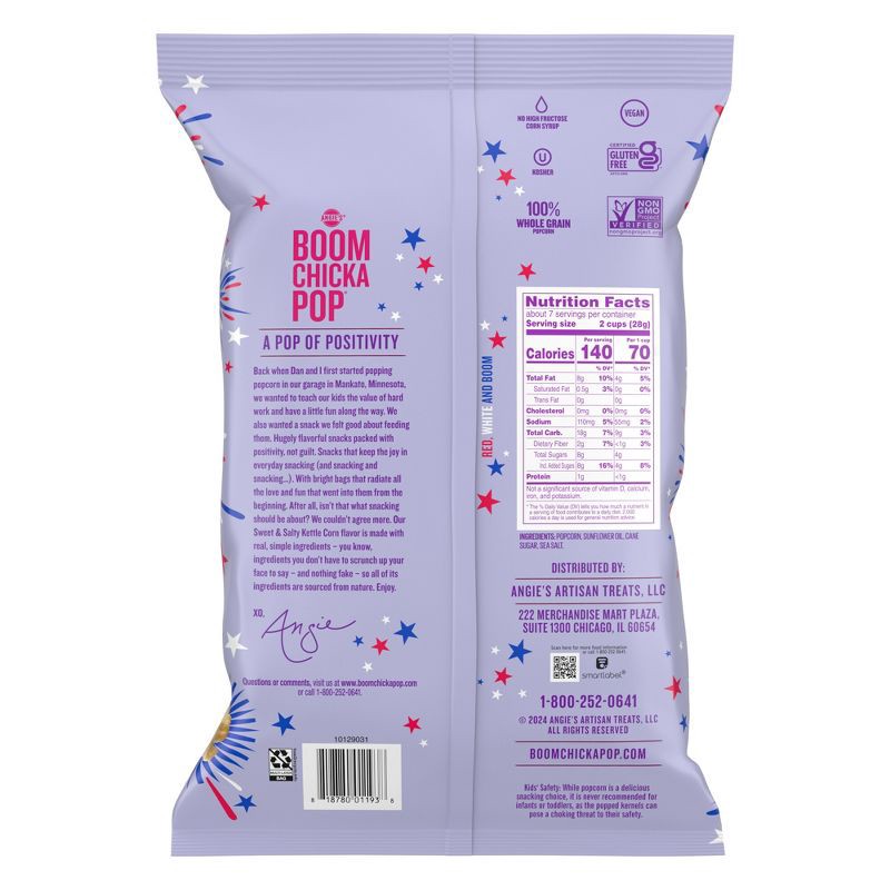 slide 6 of 6, Angie's Boomchickapop Sweet & Salty Kettle Corn Popcorn - 7oz, 7 oz