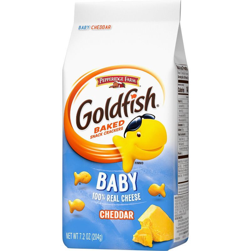 slide 9 of 9, Goldfish Baby Cheddar Crackers Snack Crackers Bag - 7.2oz, 7.2 oz