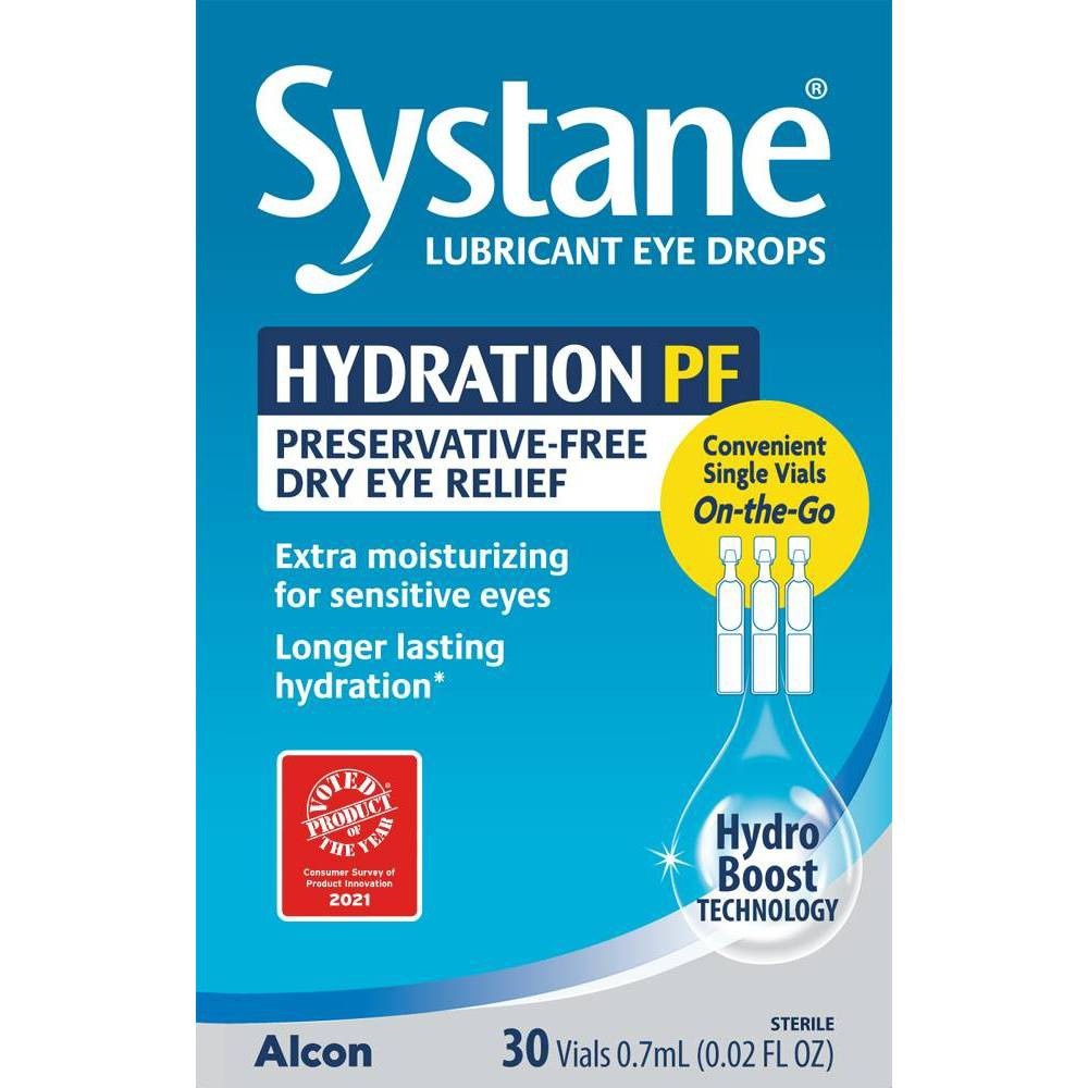 slide 1 of 4, Systane Hydration PF Lubricant Eye Drops, 30 ct; 0.02 fl oz