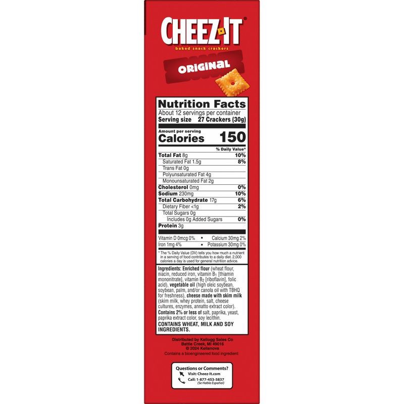 slide 2 of 10, Cheez-It Original Baked Snack Crackers - 12.4oz, 12.4 oz