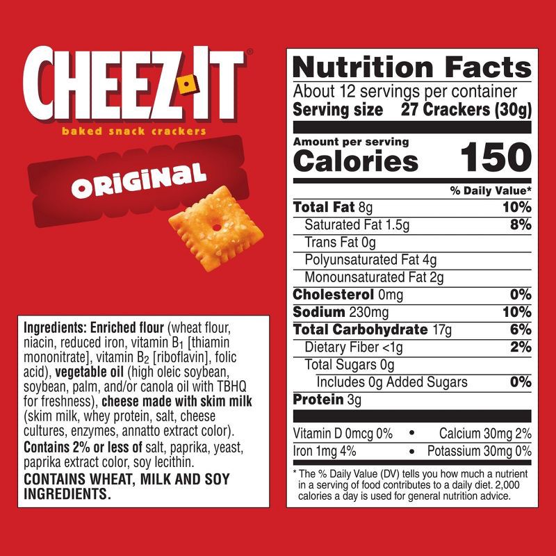 slide 8 of 10, Cheez-It Original Baked Snack Crackers - 12.4oz, 12.4 oz