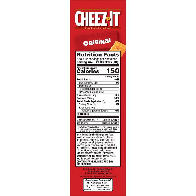 slide 9 of 10, Cheez-It Original Baked Snack Crackers - 12.4oz, 12.4 oz