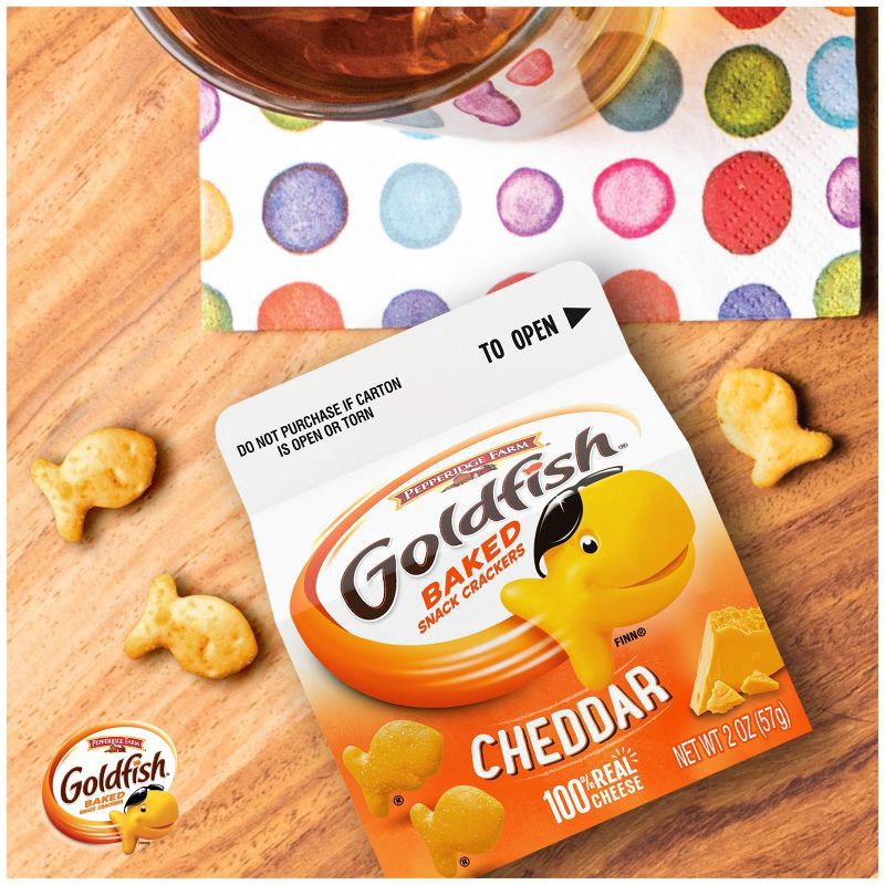slide 3 of 9, Goldfish Cheddar Cheese Crackers Carton - 2oz, 2 oz