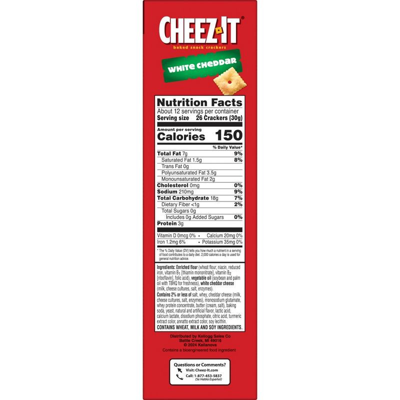 slide 2 of 10, Cheez-It White Cheddar Baked Snack Crackers - 12.4oz, 12.4 oz