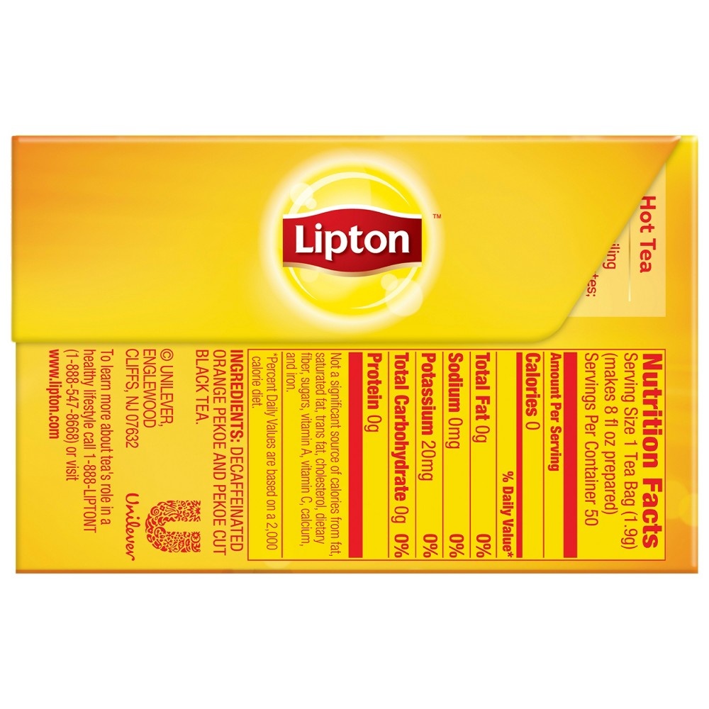 slide 8 of 8, Lipton Decaffeinated Black Tea Bags, 50 ct