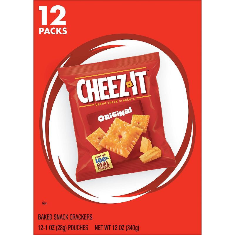 slide 2 of 9, Cheez-It Original Baked Snack Crackers - 1oz - 12ct, 12 ct; 1 oz